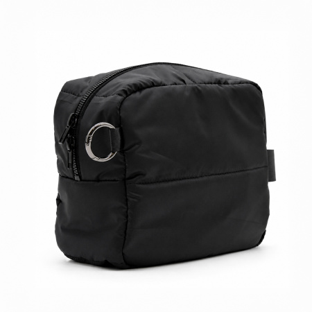 Несессер Superbag Bubble, стёганый, на молнии, с креплением на кольцо-карабин (черный)