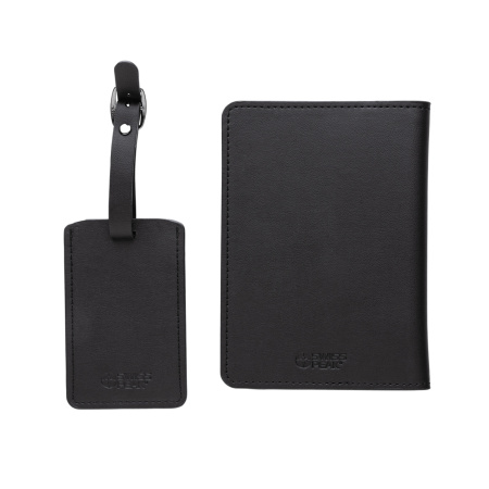 Обложка на паспорт с багажной биркой Swiss Peak из переработанного полиуретана GRS Обложка на паспорт с багажной биркой Swiss Peak из переработанного полиуретана GRS