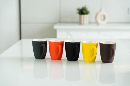 Кружка Good Morning с покрытием софт-тач, коричневая Кружка Good Morning с покрытием софт-тач, коричневая