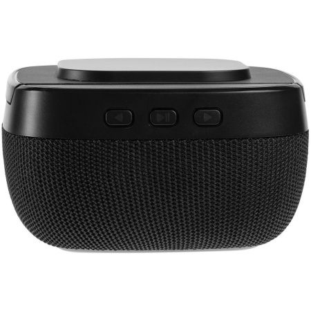 Колонка с беспроводной зарядкой Esca и подсветкой логотипа, черная Колонка с беспроводной зарядкой Esca и подсветкой логотипа, черная