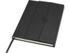 Блокнот Alejandra формата А5 с твердой обложкой из переработанной кожи - сплошной черный