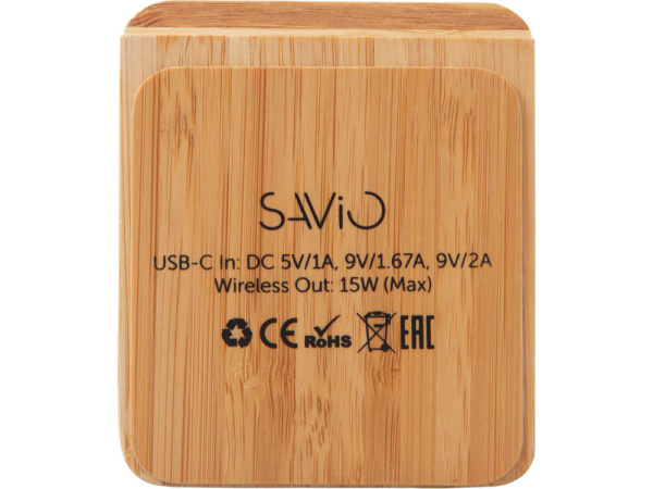 Беспроводное зарядное устройство 2-в-1 с подсветкой лого Reedia S4, 15 Вт