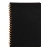 Блокнот на двойной пружине HELIX, 143 х 205 мм, черный с оранжевым, блок в линейку