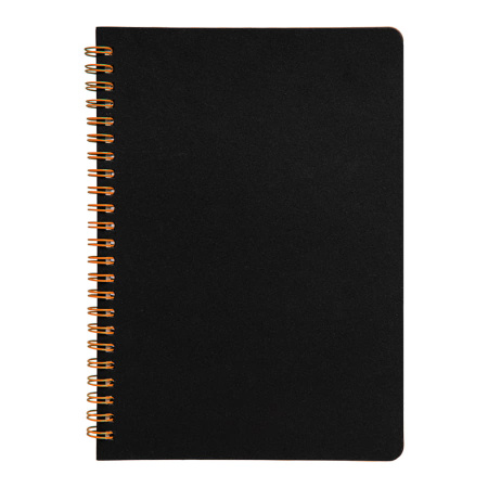 Блокнот на двойной пружине HELIX, 143 х 205 мм, черный с оранжевым, блок в линейку