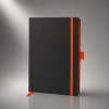Блокнот ColorNote Black, твердая обложка A5, 80 листов, черный с оранжевым