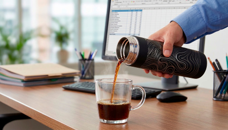 Термос "Бостон next" 500 мл с нанесением "Абстракция #1", soft touch