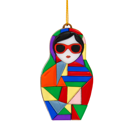 Ёлочная игрушка Матрешка с мозаикой (разноцветный)