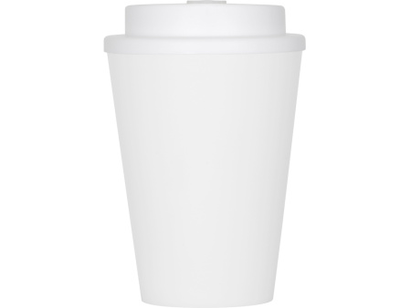 Пластиковый стакан Take away с двойными стенками и крышкой с силиконовым клапаном, 350 мл, белый