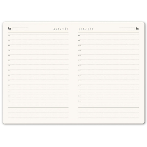 Ежедневник недатированный Solas, формат А5, с магнитом, зеленый, кремовый блок в линейку