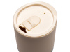 Термокружка LINDE с двойными стенками из переработанного полипропилена, бежевый