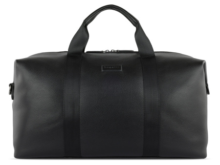 Сумка дорожная BUGATTI ЭЛЬЗА | ELSA, чёрная, воловья кожа/полиэстер, 47х22х24/30 см