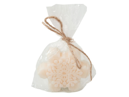 Свеча Снежинка, молочный