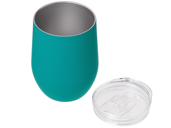 Термокружка Sense Gum, soft-touch, непротекаемая крышка, 370мл, крафтовая упаковка, бирюзовый 320C