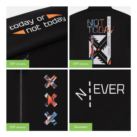 Толстовка на молнии Астин (Astin) черная, размер XXXL