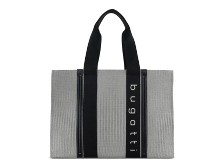 Сумка-тоут женская BUGATTI АМБРА | AMBRA, серо-черный цвет, хлопок/полиэстер, 45х14х32 см