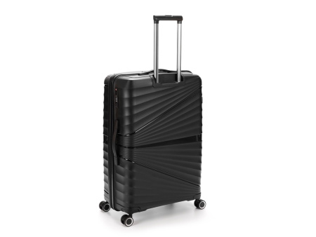 Чемодан TORBER НЕВО, чёрный, полипропилен, 49 х 28 х 76 см, 95 л