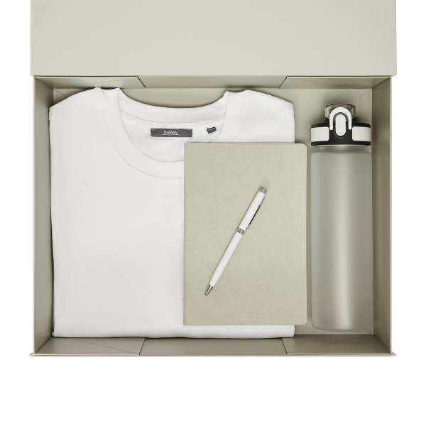 Набор с одеждой RUST NEO (футболка, бутылка, ежедневник, ручка), белый, XS/S