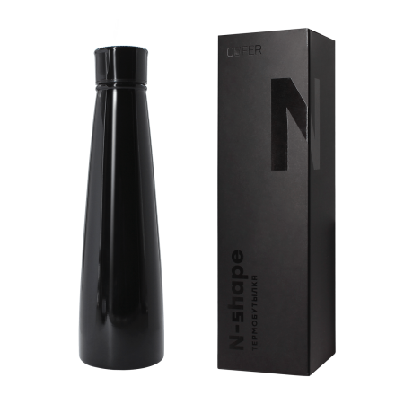 Термобутылка для напитков N-shape (черный)