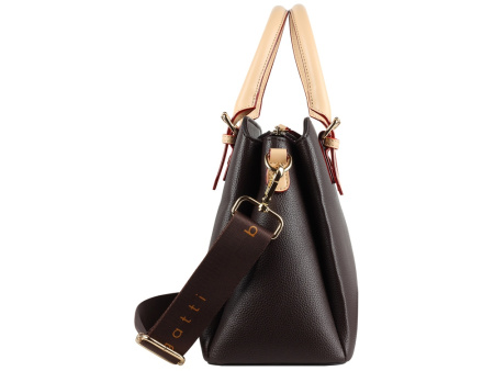 Сумка женская BUGATTI ЭЛЛА | ELLA, тёмно-коричневая, полиуретан, 30х12х23 см