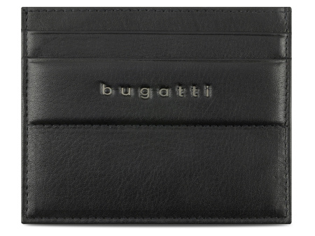 Портмоне для кредитных карт BUGATTI НОМ | NOME, с защитой данных RFID, черное, натуральная воловья кожа, 10,2х0,3х8,2 см