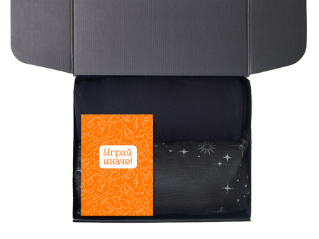 Подарочный набор с пледом, свечой и диффузором, черный