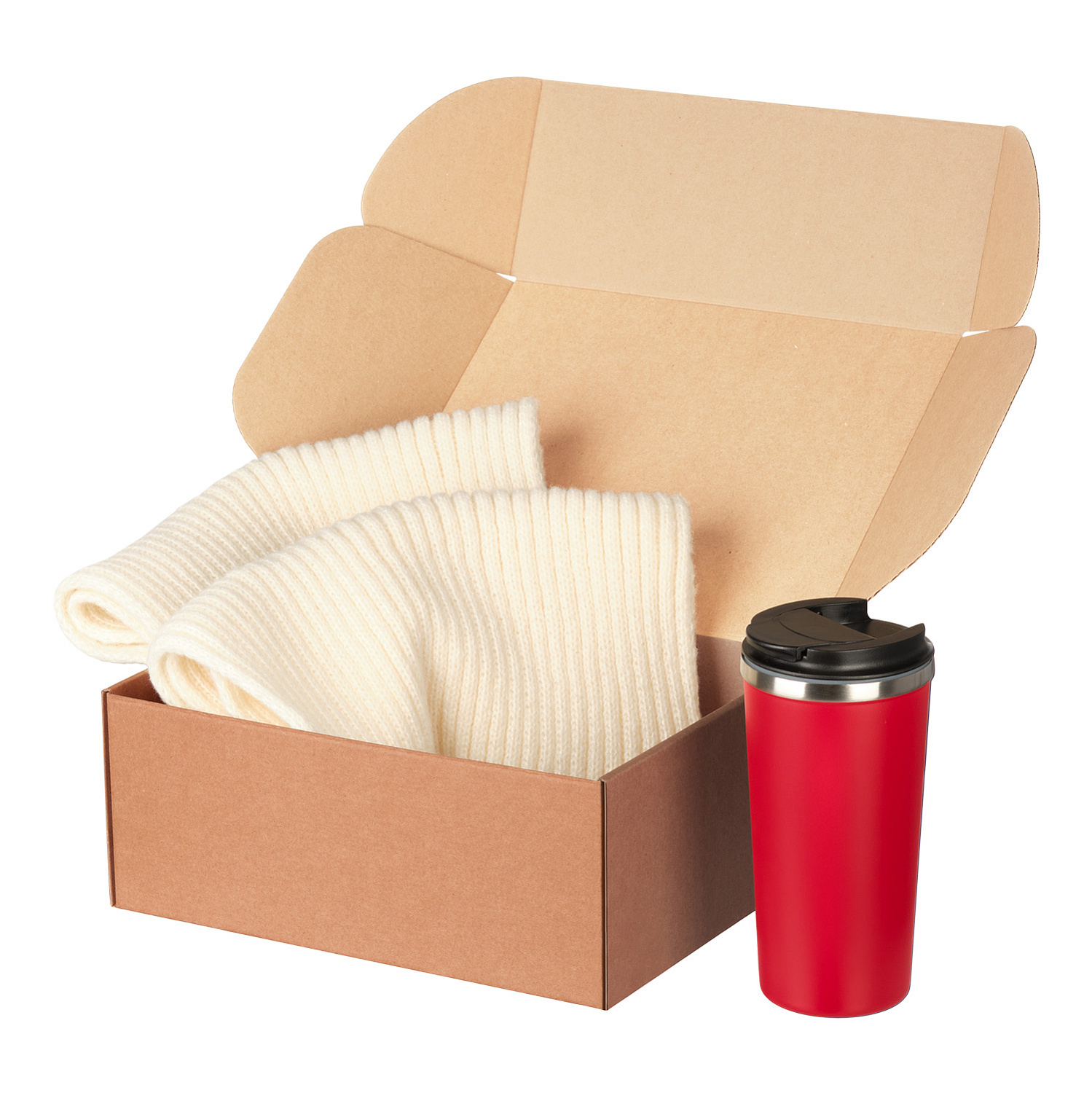 Подарочный набор Forges, черный (шарф, термокружка)