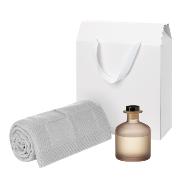 Подарочный набор Mizu, Cella Soft, бежевый (диффузор, плед)