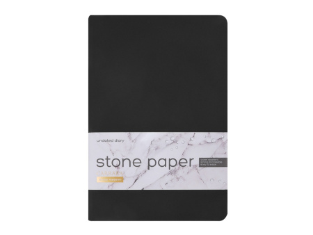 Ежедневник с каменной бумагой недатированный А5 Carrara, черный