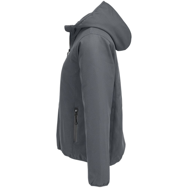 Куртка софтшелл с капюшоном женская Falcon Women, темно-серая, размер S