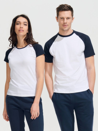 Футболка женская Milky 150 белая с темно-синим, размер S