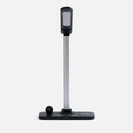 Настольная лампа с беспроводной зарядкой Power Light, черная