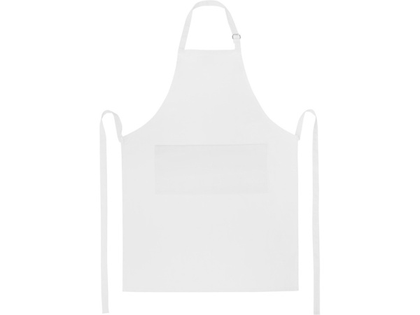 Фартук Andrea плотностью 240 г/м² с регулируемой завязкой на шее - Белый