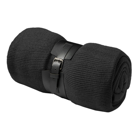 Плед  "Belt"; чёрный; 130 х 180 см; 100% акрил, с поясом