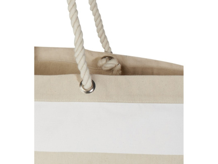 Florida пляжная эко-сумка из переработанного материала, сертифицированного по стандарту GRS, плотностью 270 г/м² 18L - Натуральный / Белый