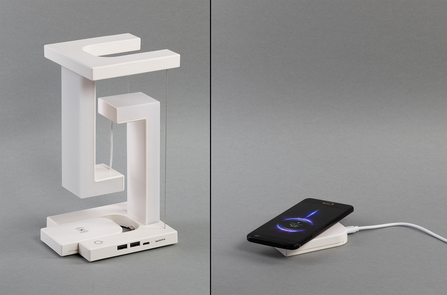 Левитирующая настольная лампа "Twin" с функцией беспроводной зарядки Левитирующая настольная лампа "Twin" с функцией беспроводной зарядки