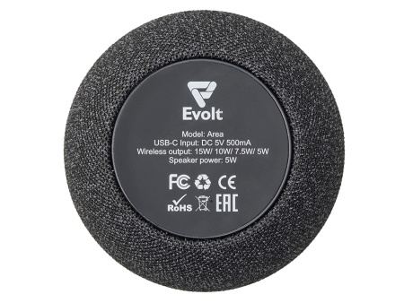 Портативная колонка с беспроводной зарядкой Ареа, 5 Вт