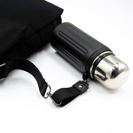 Шоппер Superbag Companion, с тремя отделениями, боковым креплением (карабин) и карманом (черный)