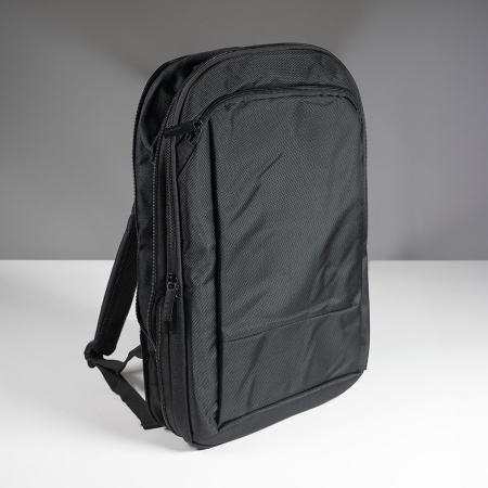 Расширяющийся  рюкзак "Slim" из водостойкого материала, чёрный, 45х30х6 см, ткань верха: 100% полиэстер 1680 D