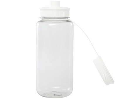 Спортивная бутылка Ryder из переработанного ПЭТ-пластика объемом 900 мл с многофункциональной крышкой, сертифицированная RCS - Белый