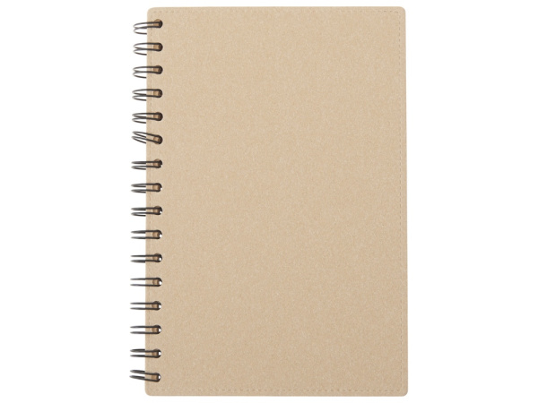 Блокнот на спирали в картонной обложке с переработанной бумагой Mania, натуральный