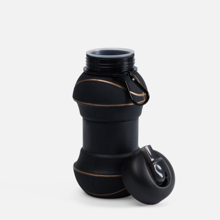 Складная бутылка для воды Basketball Flex, черная