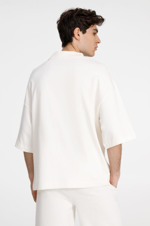 Футболка оверсайз унисекс T9, молочно-белая, размер XS/S