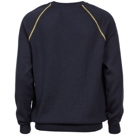 Джемпер Stitch с контрастной отделкой, синий с зеленым, размер XL