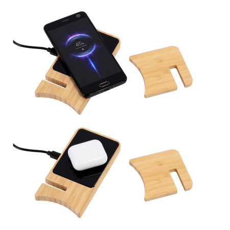 Складная беспроводная (15W) зарядная станция "Puzzle" с подсветкой логотипа Складная беспроводная (15W) зарядная станция "Puzzle" с подсветкой логотипа
