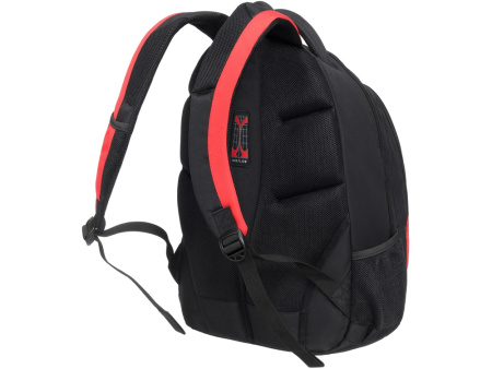 Рюкзак TORBER РАКЕТА с отделением для ноутбука 15, черный/красный, полиэстер, 33х19х45 см, 28 л