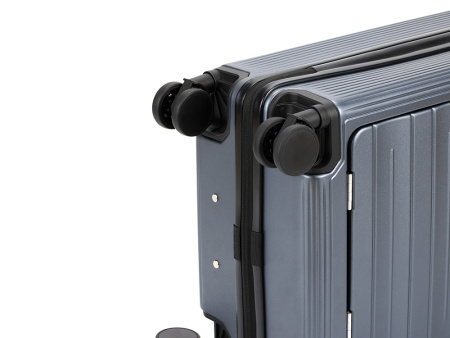 Чемодан TORBER БАЙКАЛ, тёмно-серый металлик, поликарбонат, 37,5 x 20 х 54 см, 37 л
