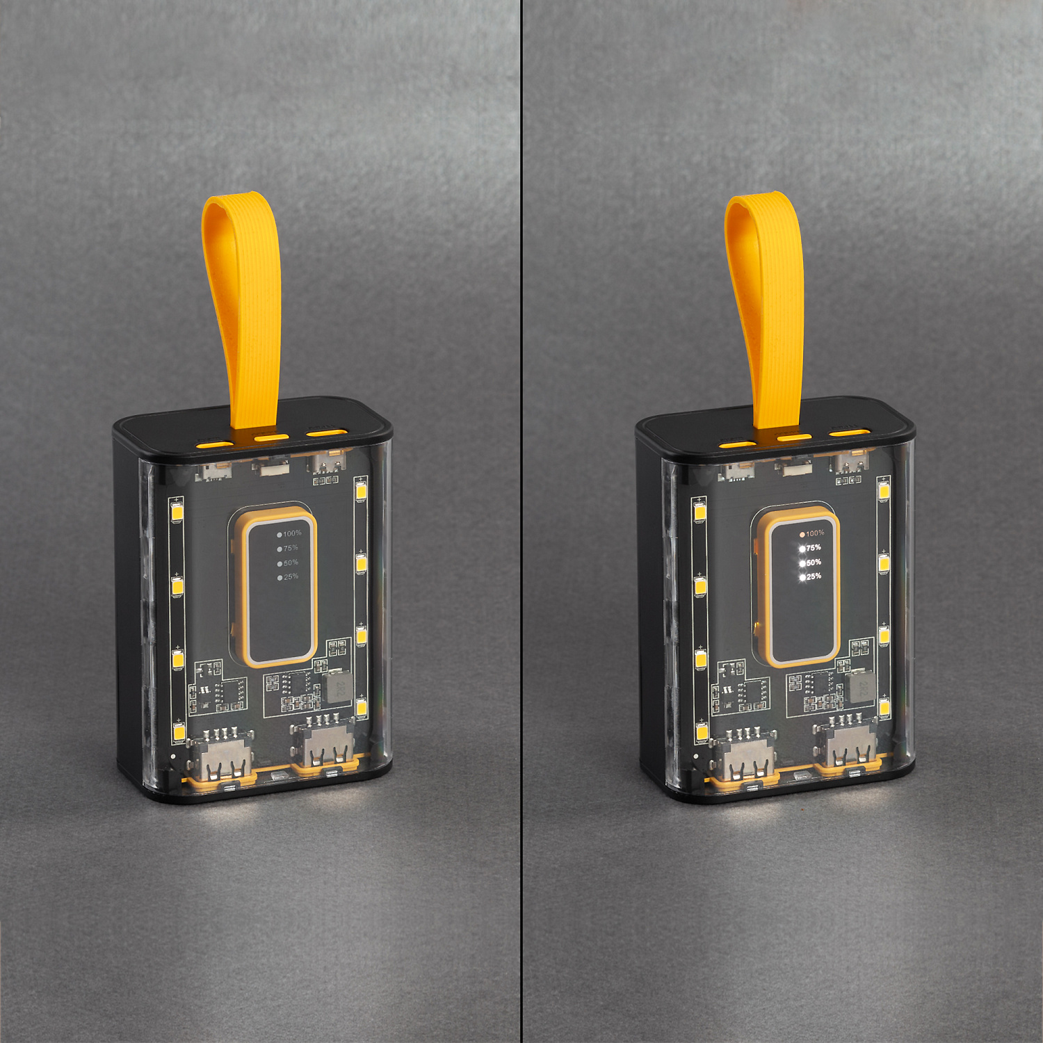 Зарядное устройство "Shine" 9000 mAh с LED-подсветкой, встроенными кабелями Type-C/Lightning/USB Зарядное устройство "Shine" 9000 mAh с LED-подсветкой, встроенными кабелями Type-C/Lightning/USB