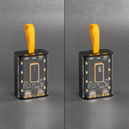 Зарядное устройство "Shine" 9000 mAh с LED-подсветкой, встроенными кабелями Type-C/Lightning/USB Зарядное устройство "Shine" 9000 mAh с LED-подсветкой, встроенными кабелями Type-C/Lightning/USB