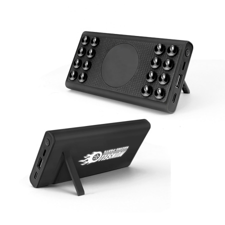 Беспроводное зарядное устройство "Eight SOFTTOUCH", 8000 mAh, с подсветкой логотипа и подставкой Беспроводное зарядное устройство "Eight SOFTTOUCH", 8000 mAh, с подсветкой логотипа и подставкой