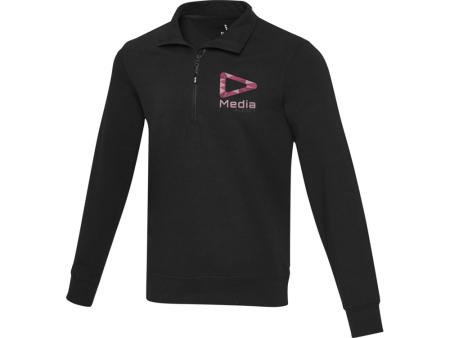 Tin унисекс-свитер с молнией из переработанных материалов Aware™ - сплошной черный